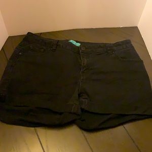 Plus Size Black Jean Shorts